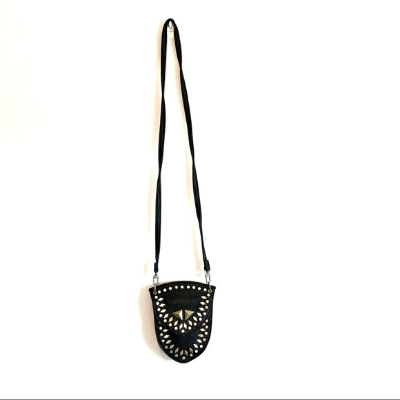Black and Gold Studded Women's Bag - Picture 2 of 10